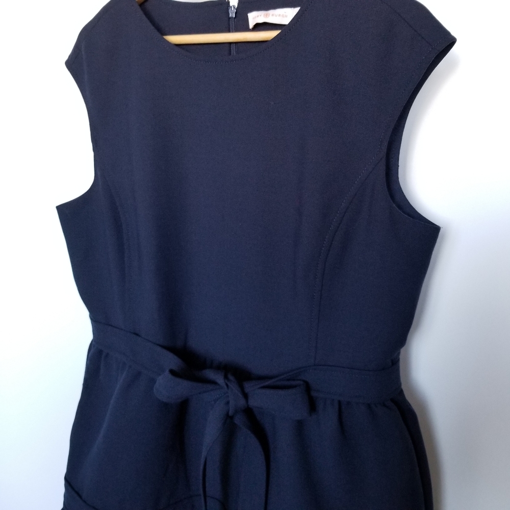 Tory Burch Navy Blue Bow Midi Dress - Picture 5 of 13